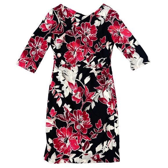 White House Black Market Red and Black Sheath Dress - Picture 5 of 14